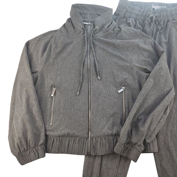 Gray Tracksuit Womens Small Calvin Klein Lightweight Sweater Full Zip Joggers - Picture 6 of 16